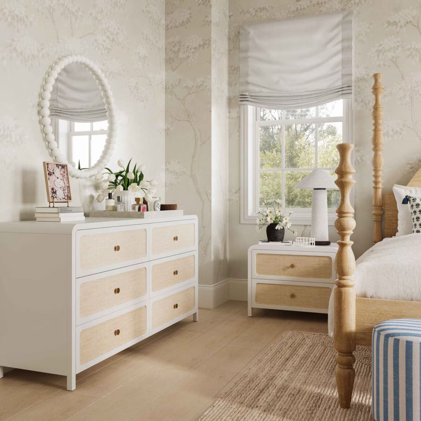 Starling Rattan 2 Drawer Nightstand
