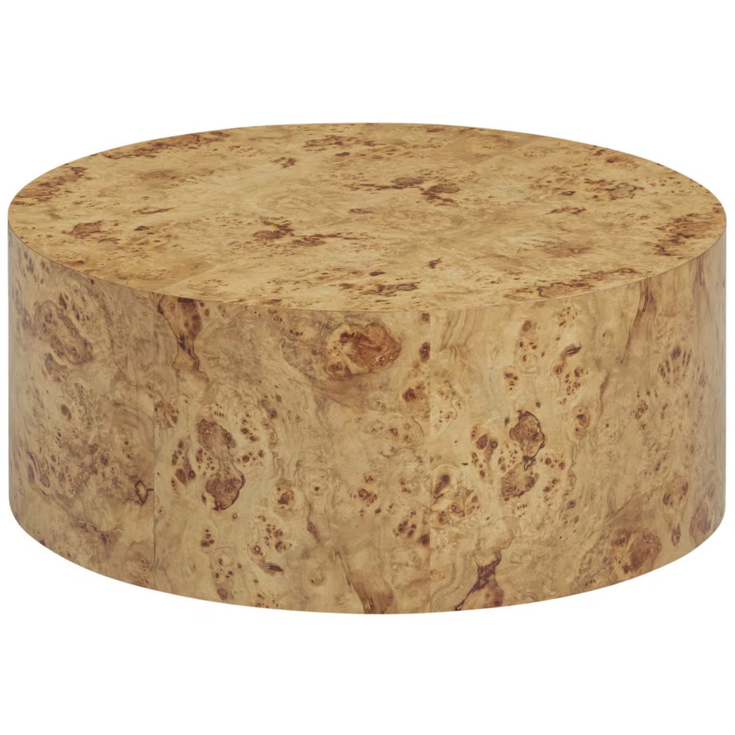 Figaro Natural Burl Drum Coffee Table
