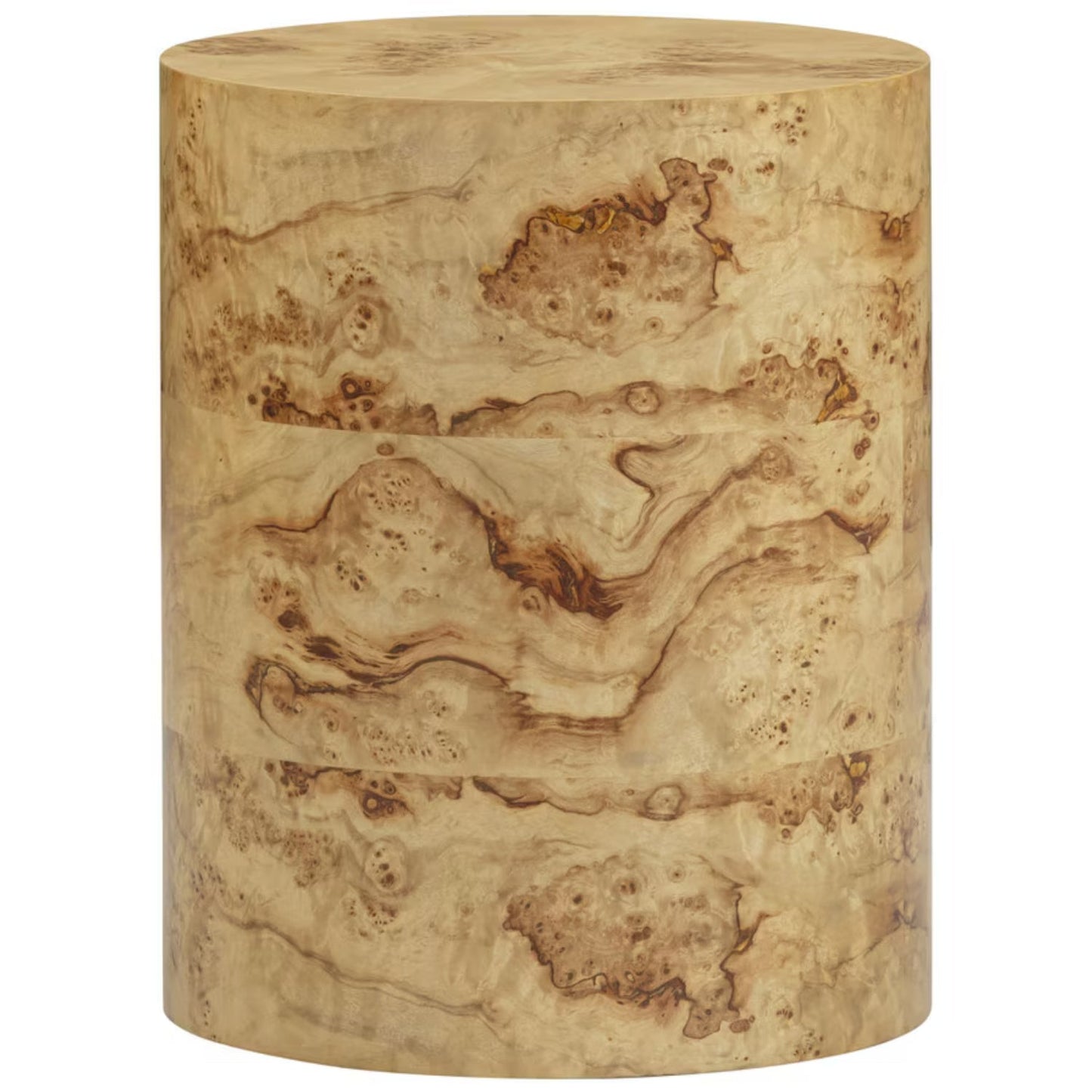 Figaro Natural Burl Drum Side Table