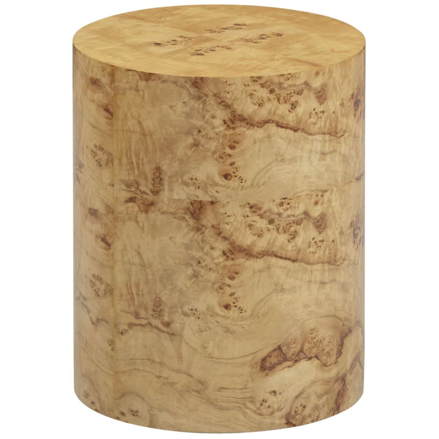 Figaro Natural Burl Drum Side Table
