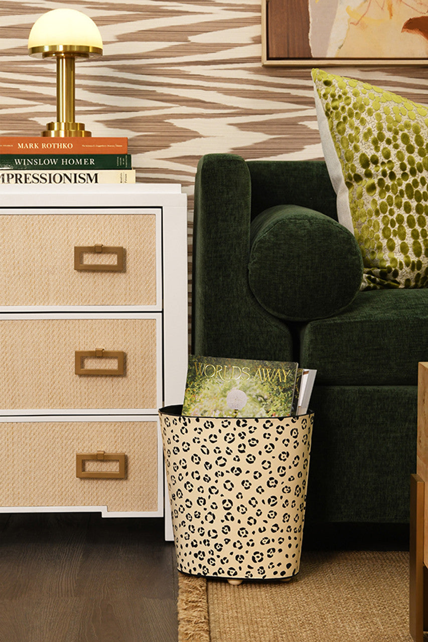 Cheetah Wastebasket