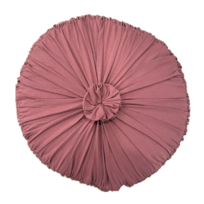 Rosette Round Cushion in Cedar Organic Cotton