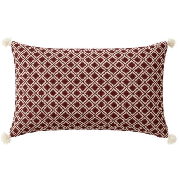 Antigua Pillow Burgandy Geometric