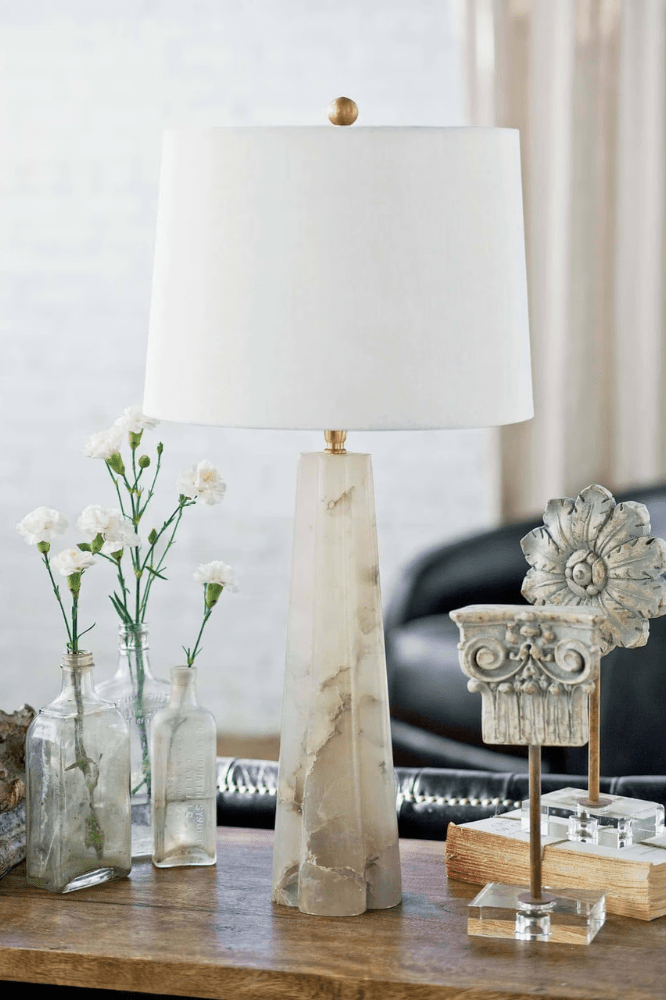 Alabaster Quatrefoil Lamp