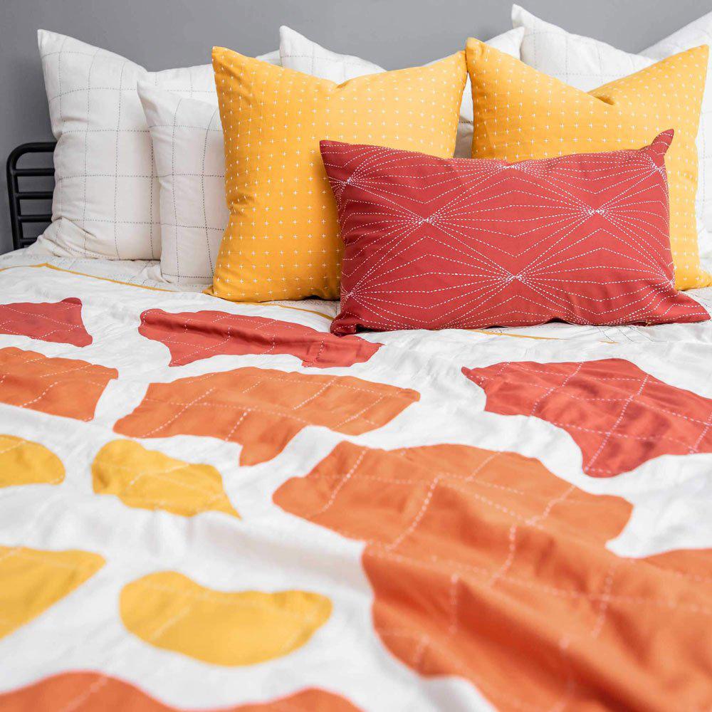 Marigold Bloom Quilt Throw
