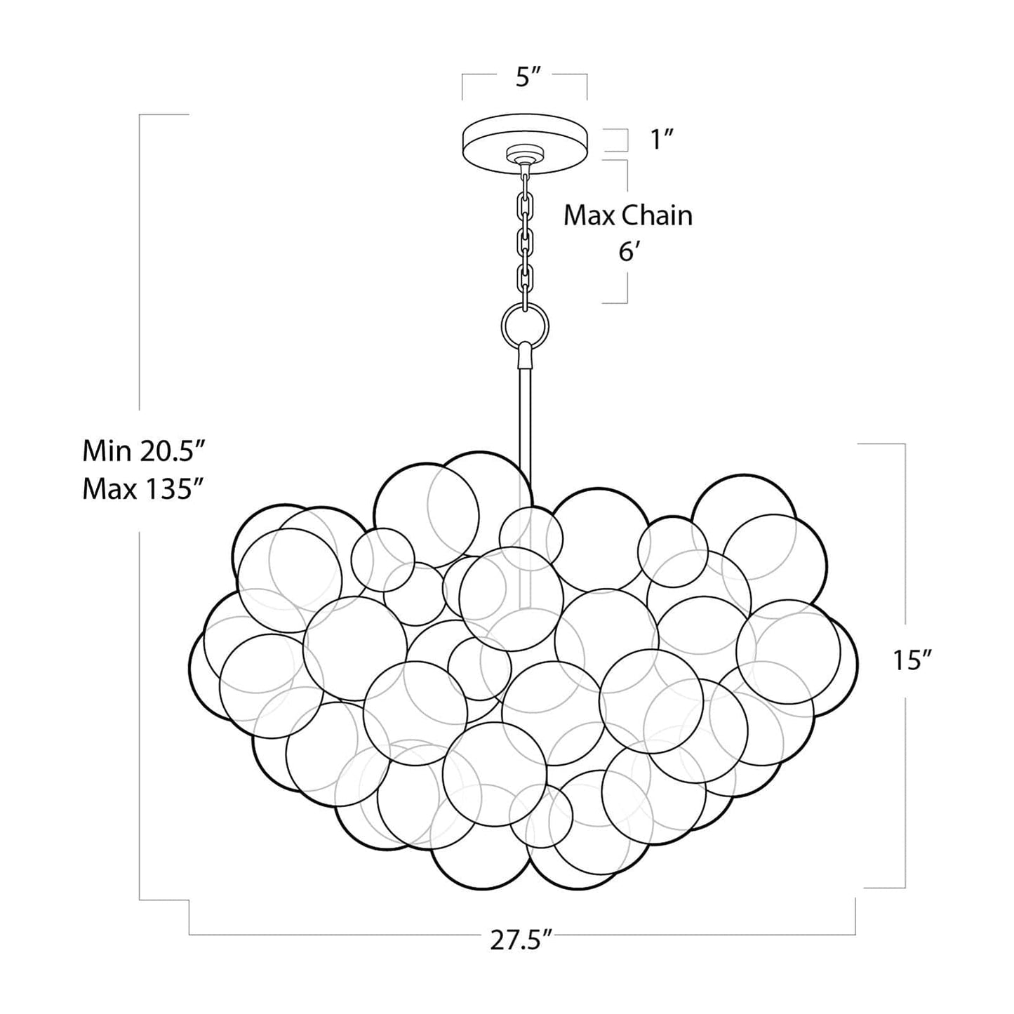 Bubbles Amber Chandelier