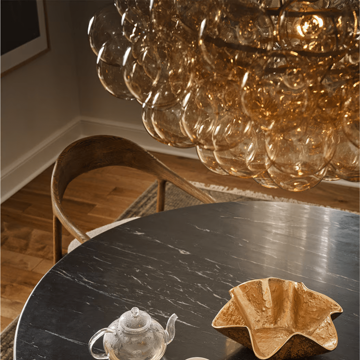 Bubbles Amber Chandelier