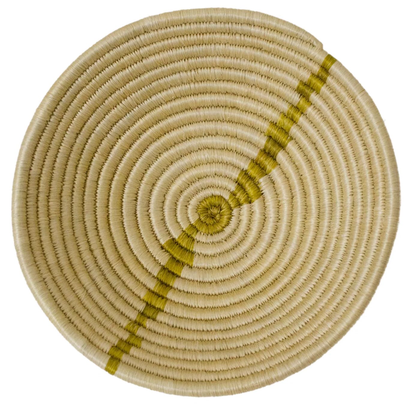Small Striped Olive Round Basket