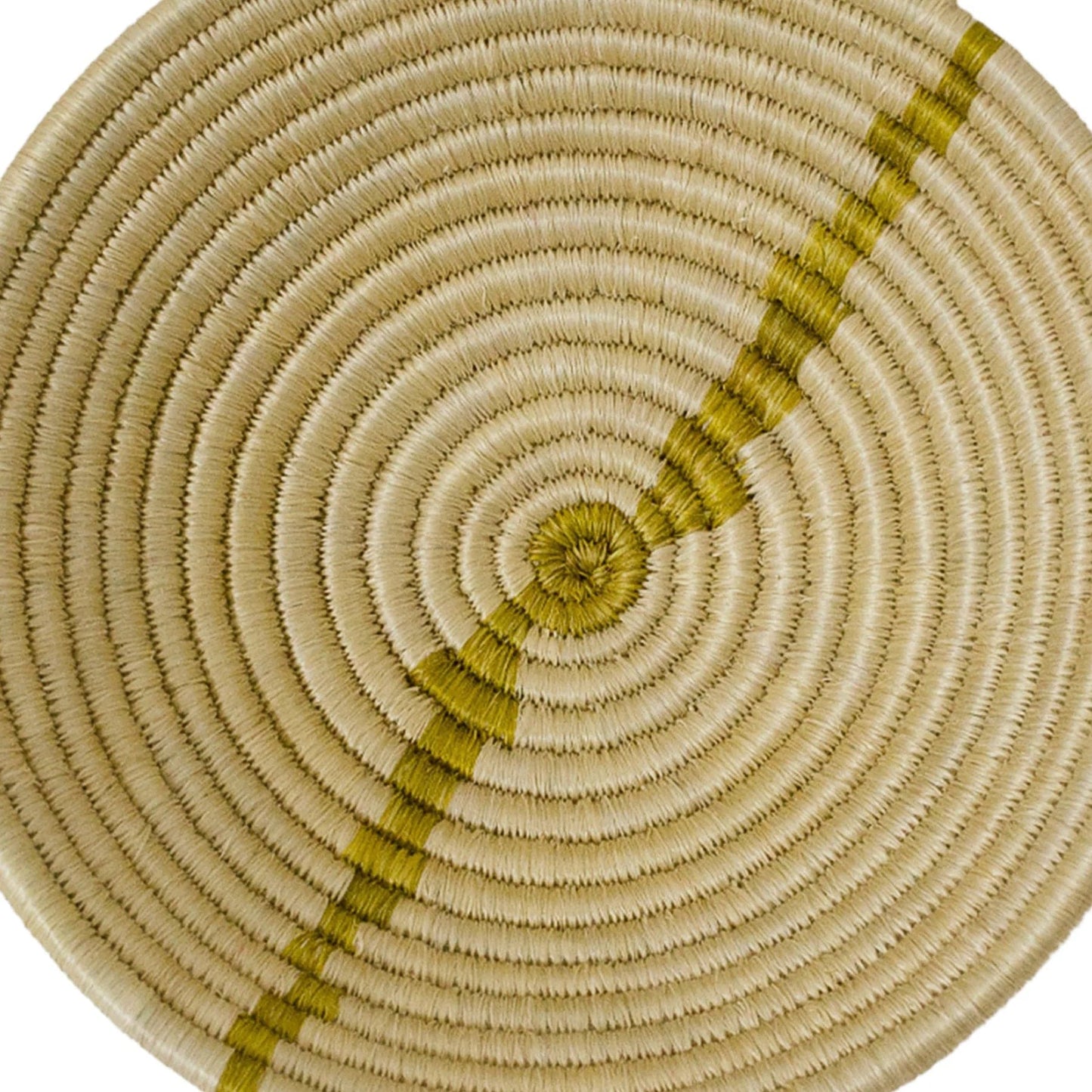 Small Striped Olive Round Basket