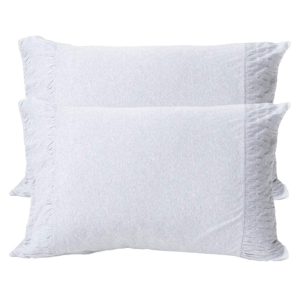 Rosette Standard Pillowcase Set - Heather Gray Organic Cotton