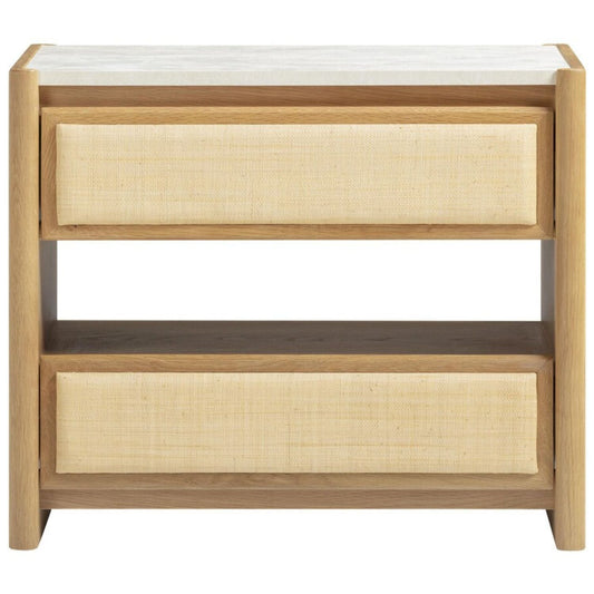 Sage Natural Oak 2-Drawer Nightstand