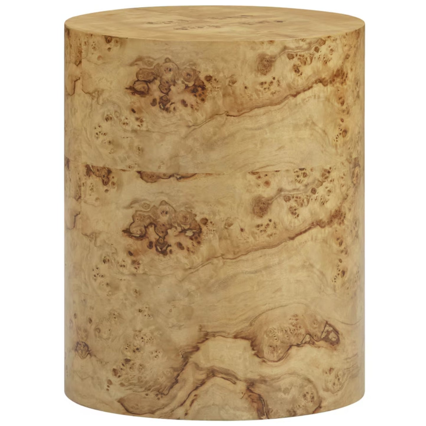 Figaro Natural Burl Drum Side Table