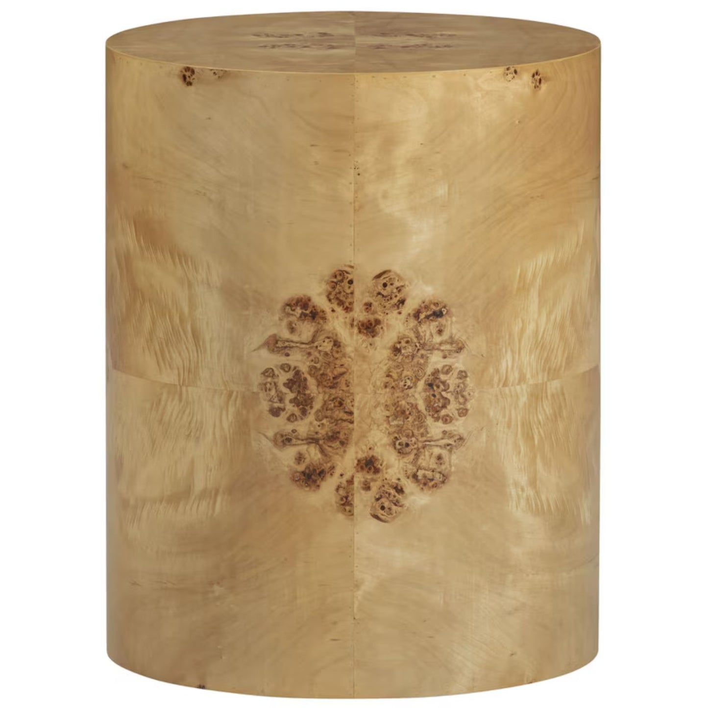 Figaro Natural Burl Drum Side Table