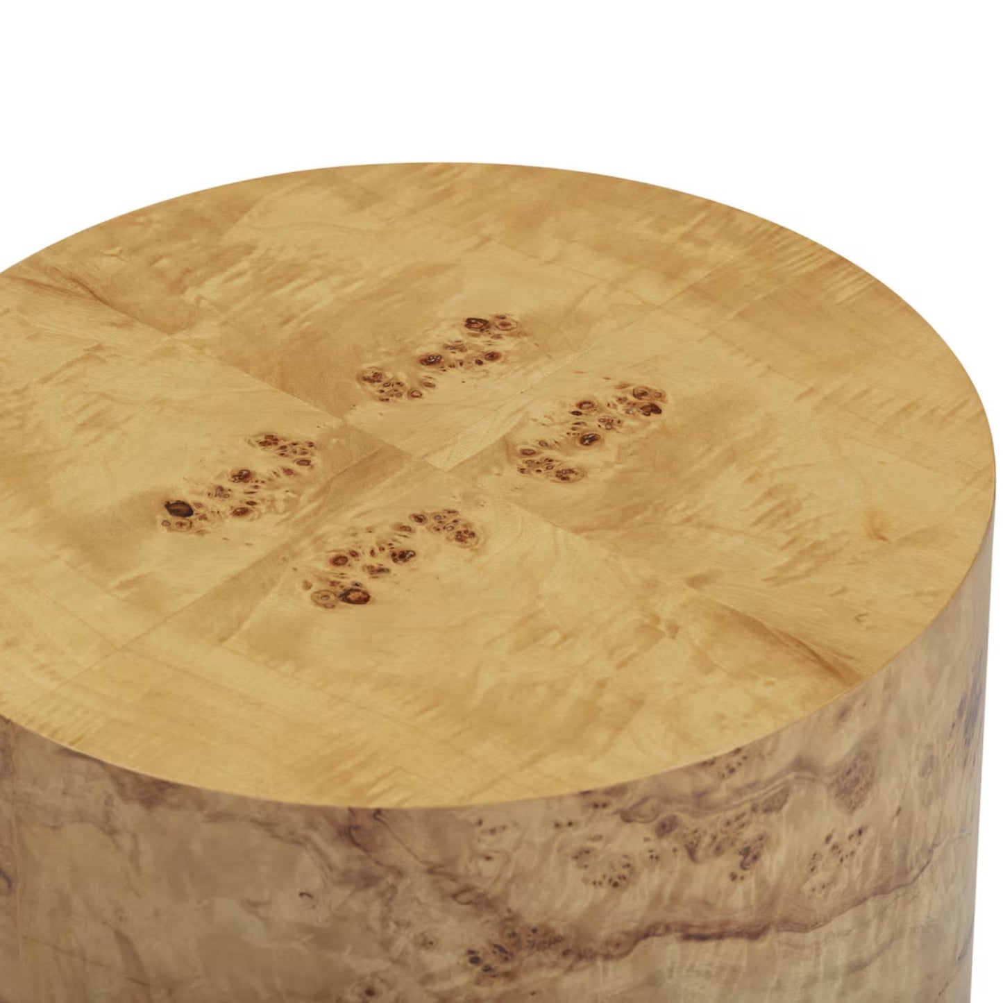 Figaro Natural Burl Drum Side Table