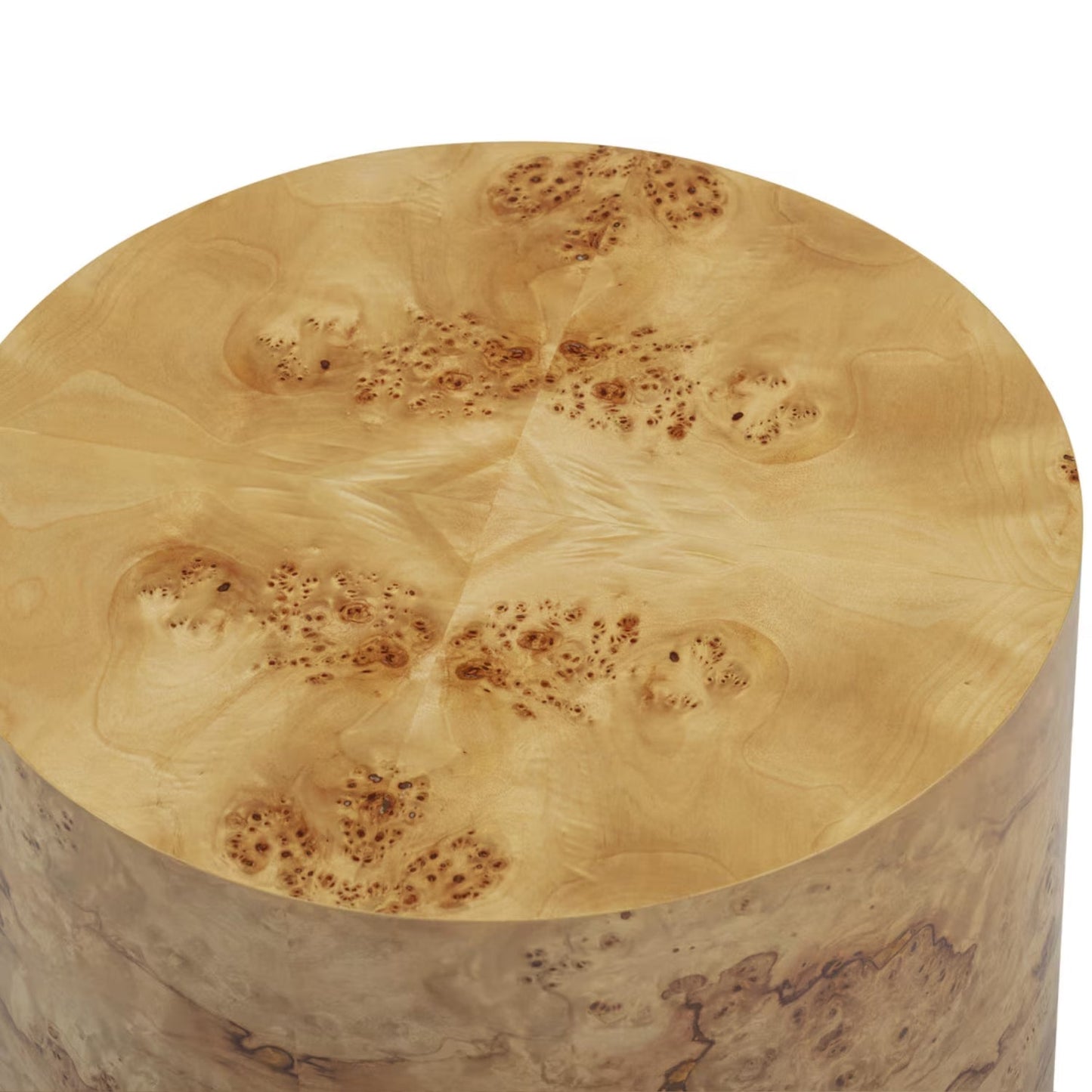 Figaro Natural Burl Drum Side Table