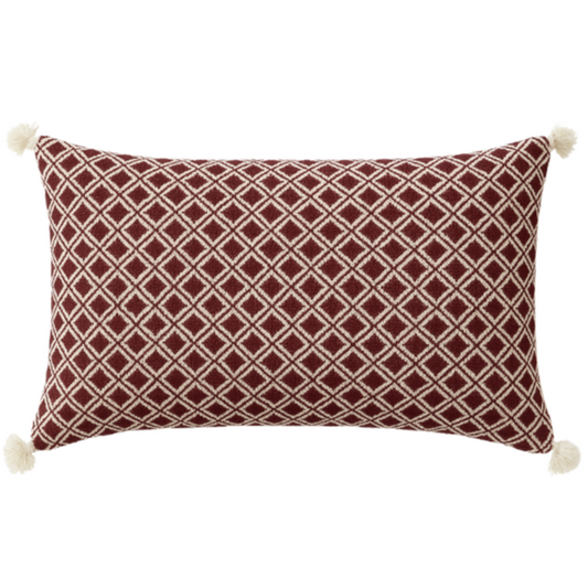 Antigua Pillow Burgandy Geometric