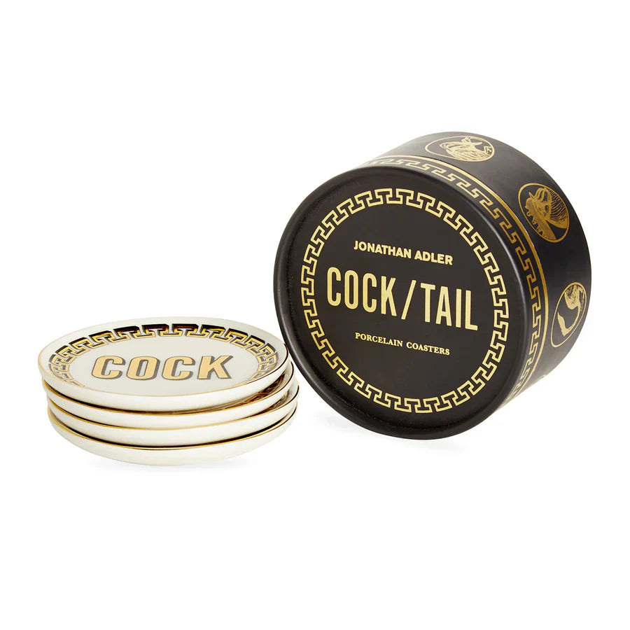Cock/Tail Porcelain Coasters