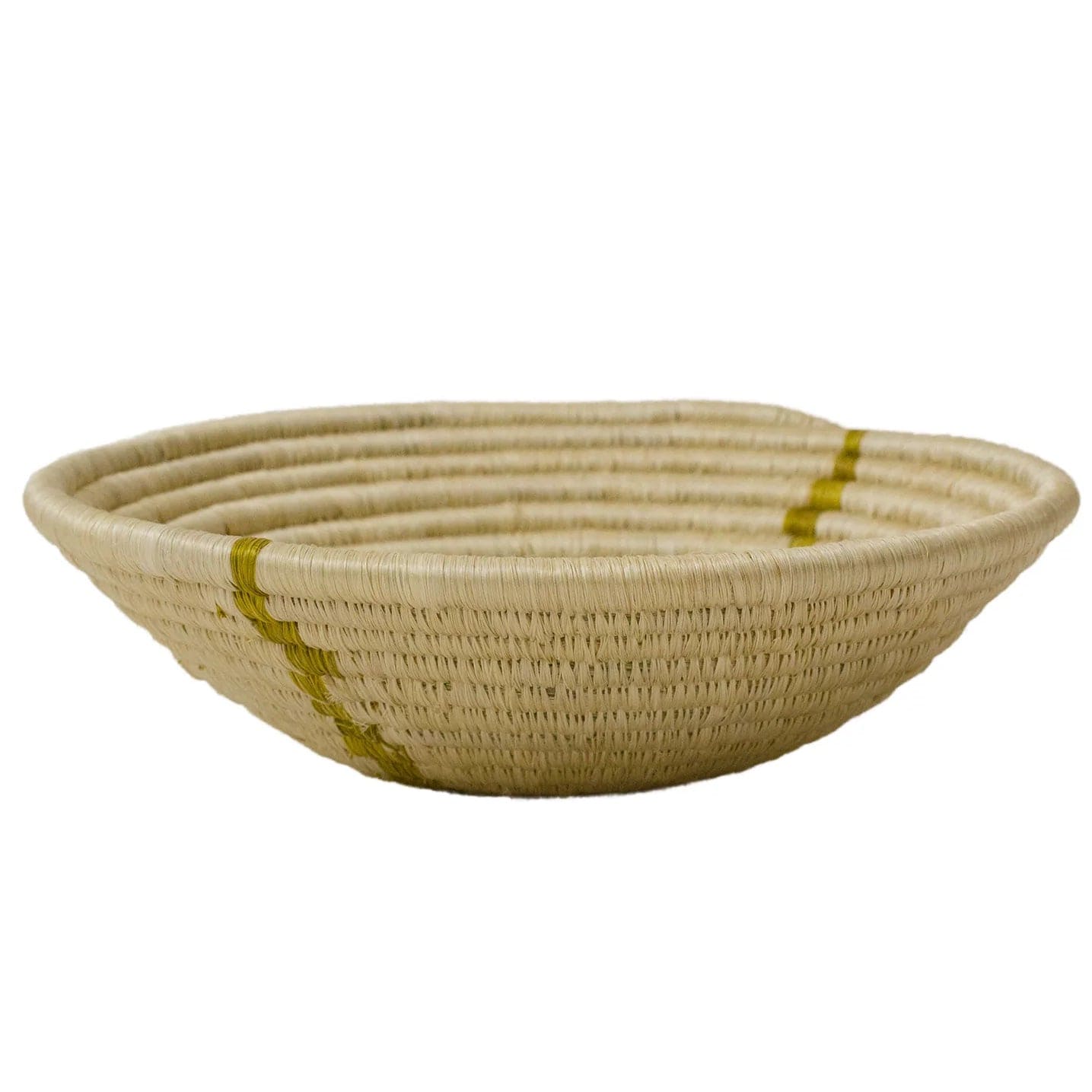 Small Striped Olive Round Basket