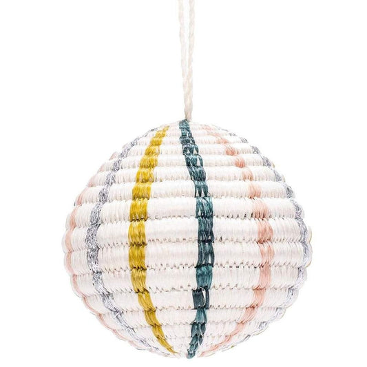 Handwoven By BLU Globe Blush Metallic Ornament