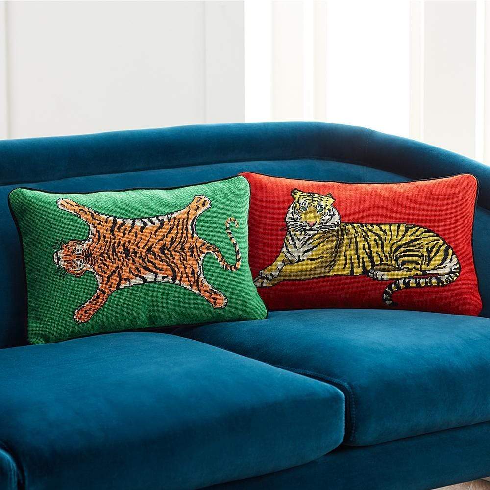 Tiger Needlepoint Pillow