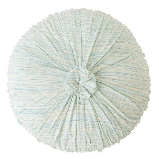 Rosette Round Cushion Aqua Marle Organic Cotton