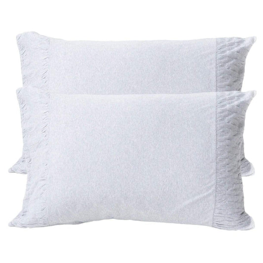 Rosette Standard Pillowcase Set - Heather Gray Organic Cotton