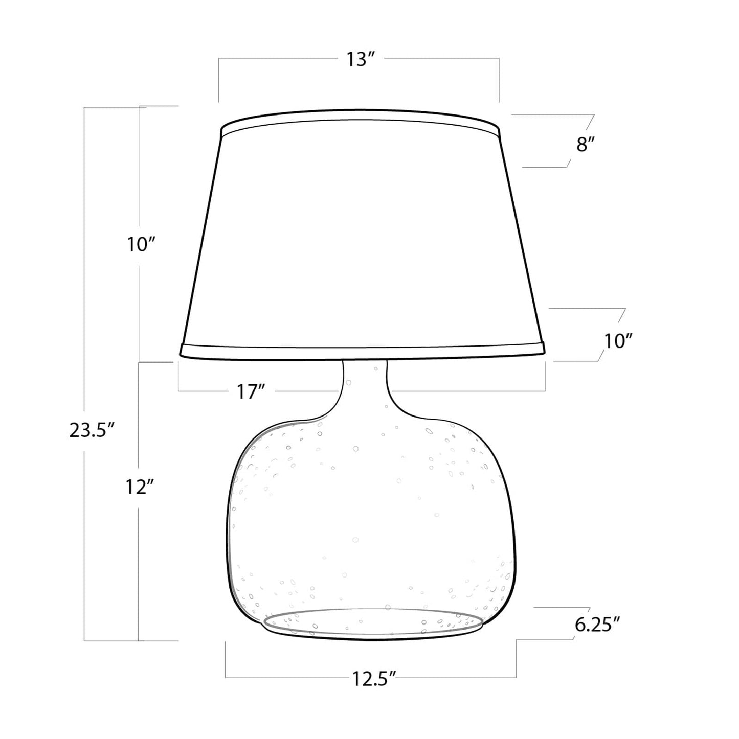 Seeded Oval Glass Lamp